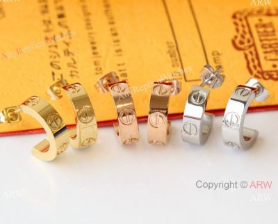 Hot Sale Copy Cartier Love Yellow Gold Earrings screw Earrings Wide